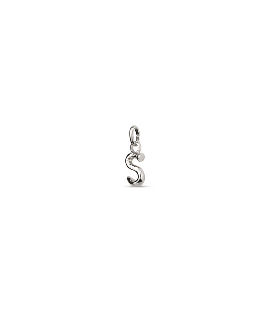 Small S initial charm, Silver, large